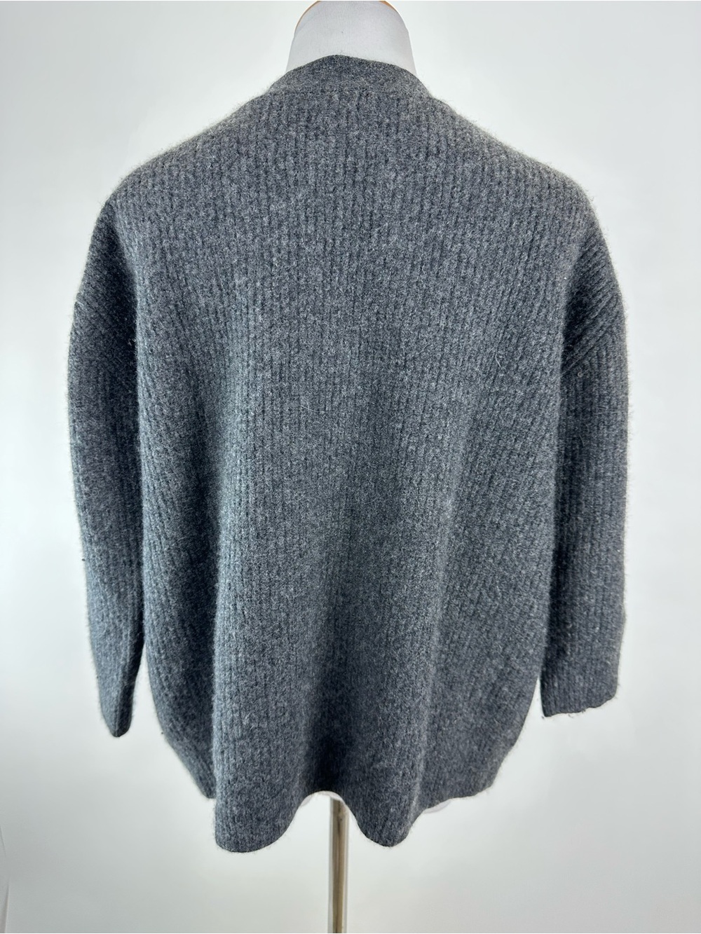 Charcoal Cashmere Cardigan - Picture 5 of 6